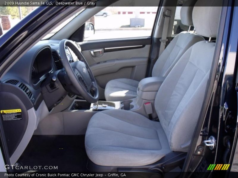 Deepwater Blue / Gray 2009 Hyundai Santa Fe GLS