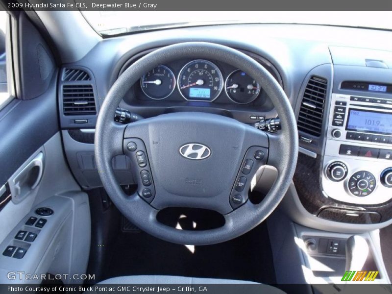 Deepwater Blue / Gray 2009 Hyundai Santa Fe GLS