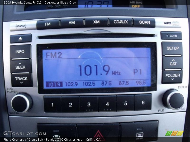 Deepwater Blue / Gray 2009 Hyundai Santa Fe GLS