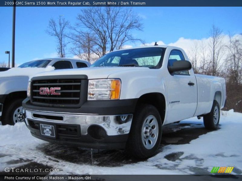 Summit White / Dark Titanium 2009 GMC Sierra 1500 Work Truck Regular Cab