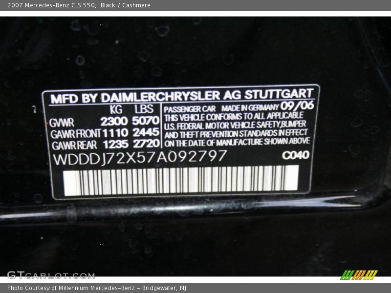 Black / Cashmere 2007 Mercedes-Benz CLS 550