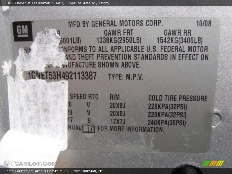 Silver Ice Metallic / Ebony 2009 Chevrolet TrailBlazer SS AWD