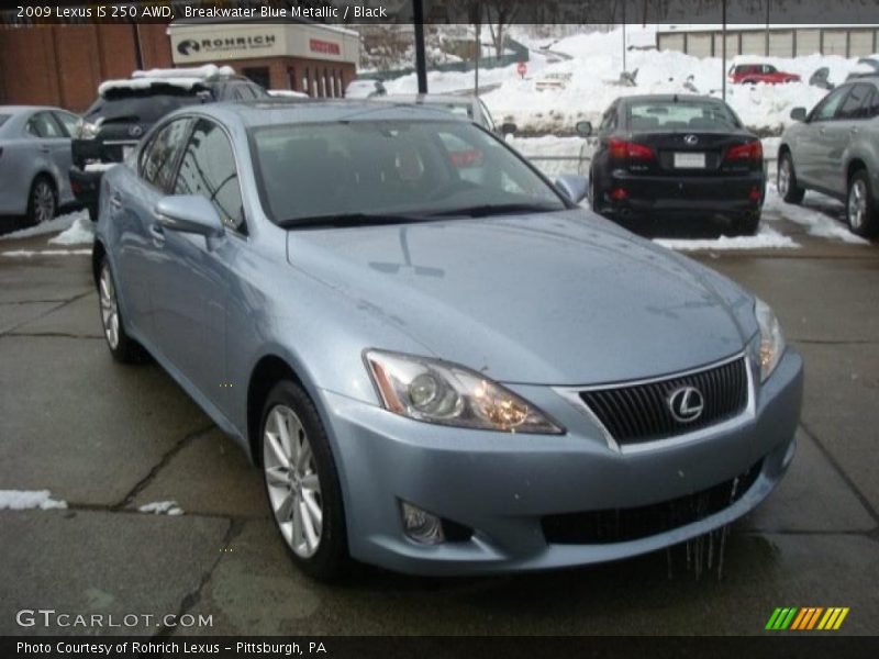 Breakwater Blue Metallic / Black 2009 Lexus IS 250 AWD