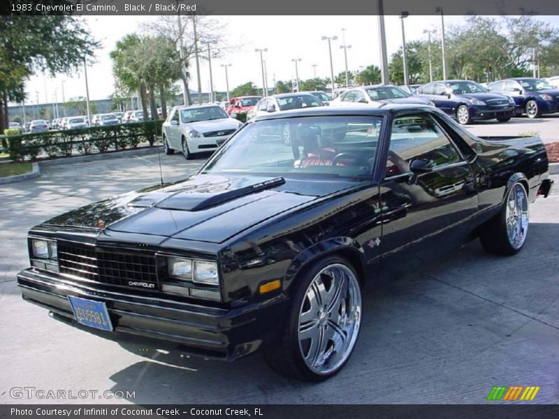 Black / Black/Red 1983 Chevrolet El Camino