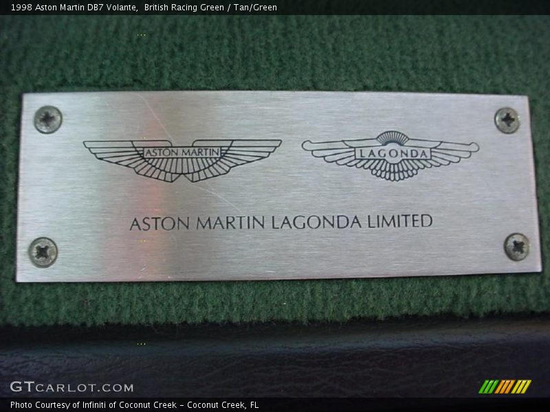 British Racing Green / Tan/Green 1998 Aston Martin DB7 Volante