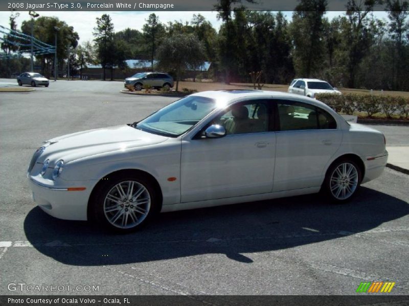 Porcelain White / Champagne 2008 Jaguar S-Type 3.0