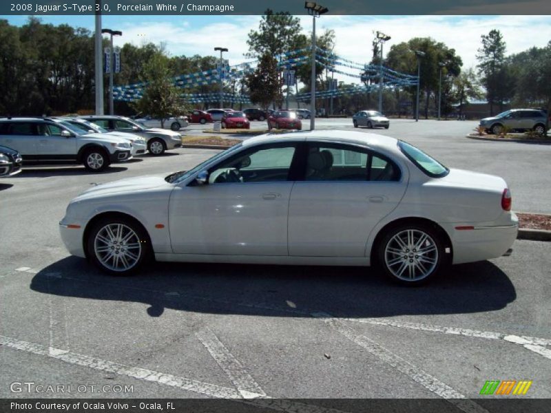 Porcelain White / Champagne 2008 Jaguar S-Type 3.0