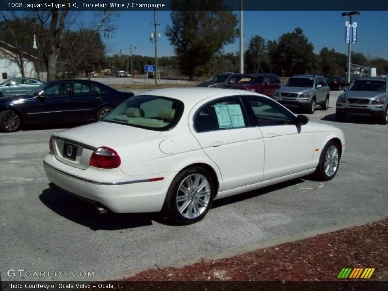 Porcelain White / Champagne 2008 Jaguar S-Type 3.0