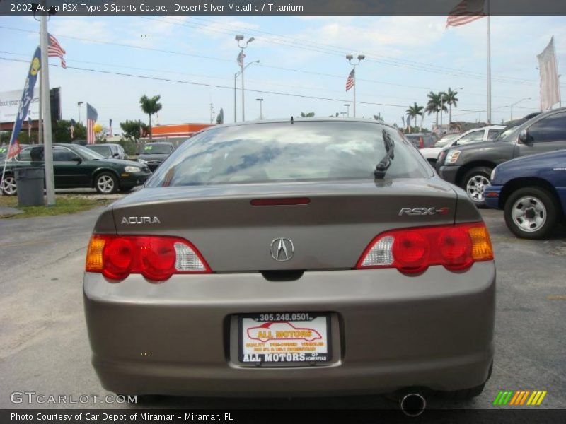Desert Silver Metallic / Titanium 2002 Acura RSX Type S Sports Coupe