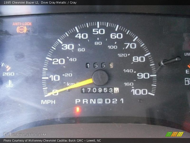 Dove Gray Metallic / Gray 1995 Chevrolet Blazer LS