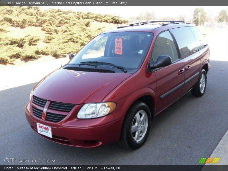 Inferno Red Crystal Pearl / Medium Slate Gray 2007 Dodge Caravan SXT