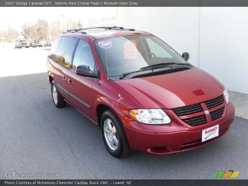 Inferno Red Crystal Pearl / Medium Slate Gray 2007 Dodge Caravan SXT