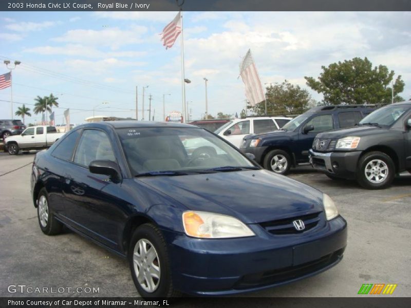 Royal Blue / Ivory 2003 Honda Civic LX Coupe