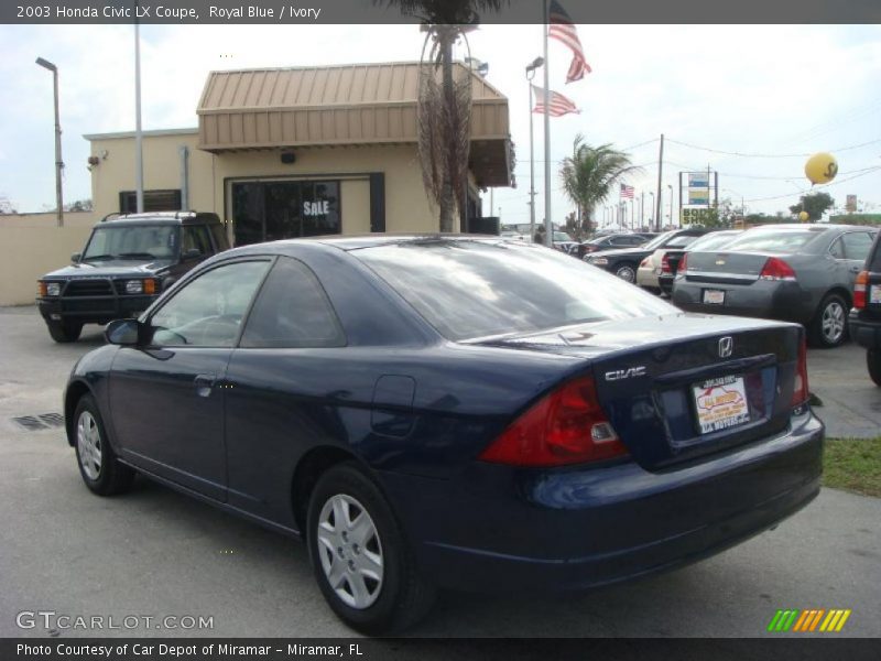 Royal Blue / Ivory 2003 Honda Civic LX Coupe