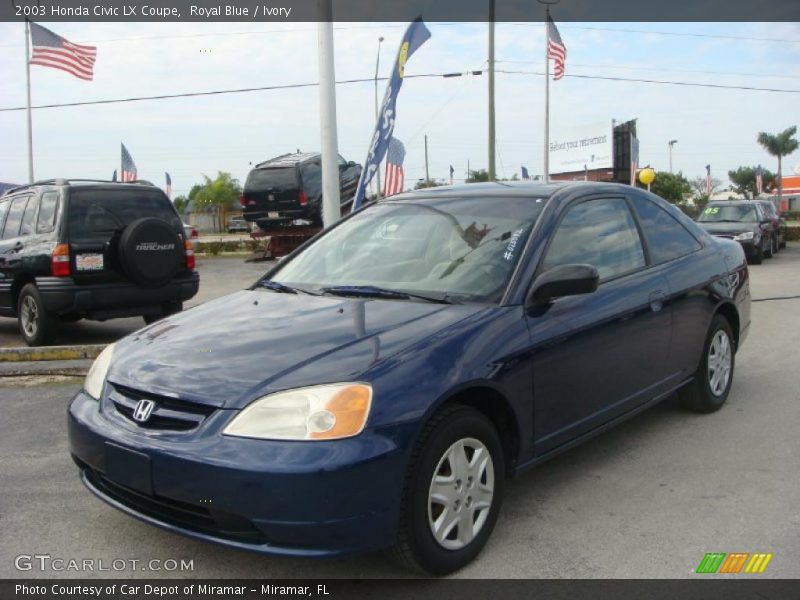 Royal Blue / Ivory 2003 Honda Civic LX Coupe