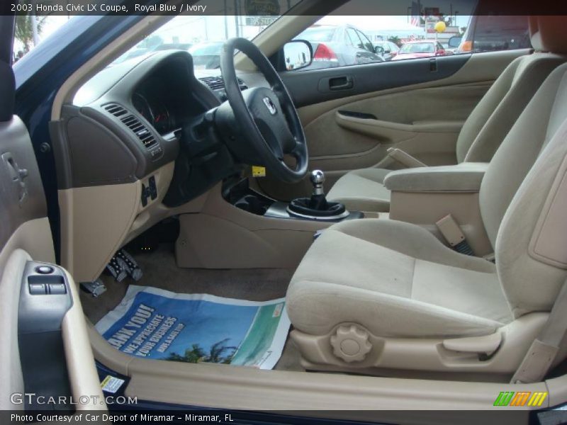 Royal Blue / Ivory 2003 Honda Civic LX Coupe