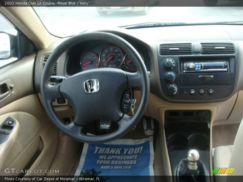 Royal Blue / Ivory 2003 Honda Civic LX Coupe