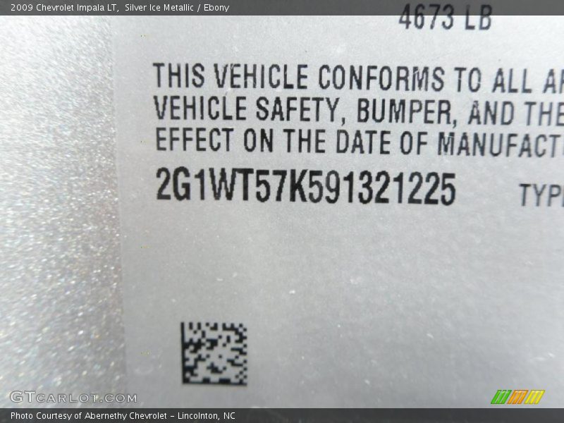 Silver Ice Metallic / Ebony 2009 Chevrolet Impala LT