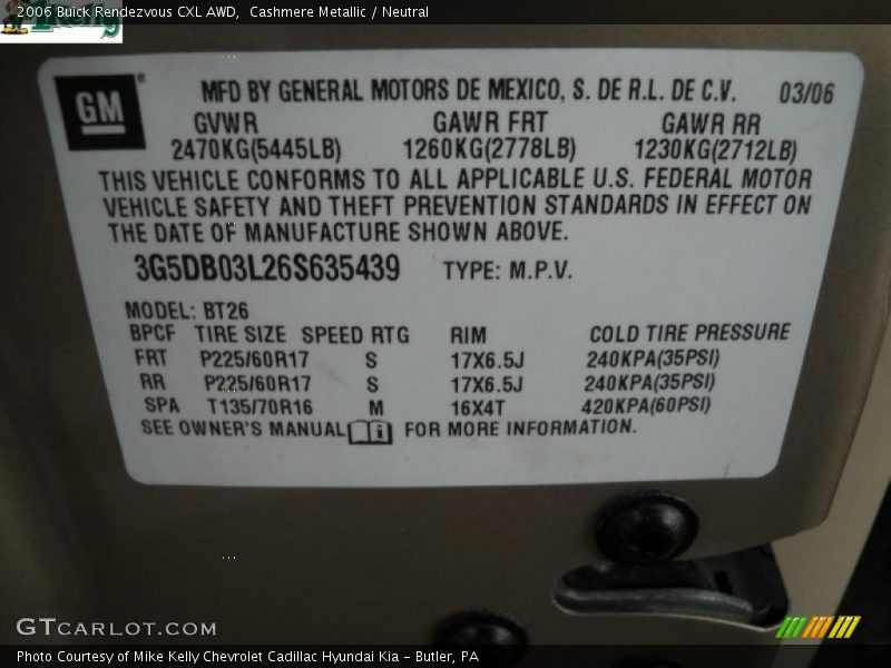 Cashmere Metallic / Neutral 2006 Buick Rendezvous CXL AWD