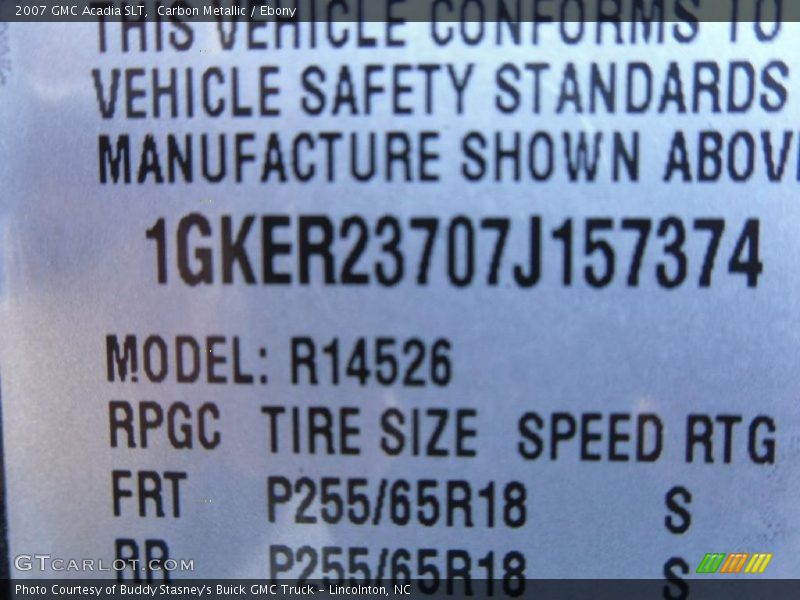 Carbon Metallic / Ebony 2007 GMC Acadia SLT