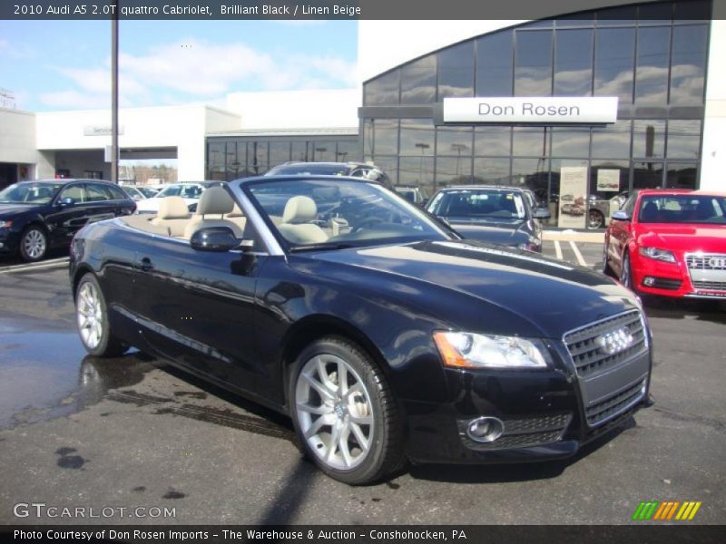 Brilliant Black / Linen Beige 2010 Audi A5 2.0T quattro Cabriolet