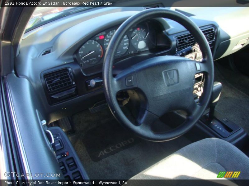 Bordeaux Red Pearl / Gray 1992 Honda Accord EX Sedan