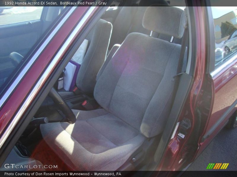 Bordeaux Red Pearl / Gray 1992 Honda Accord EX Sedan