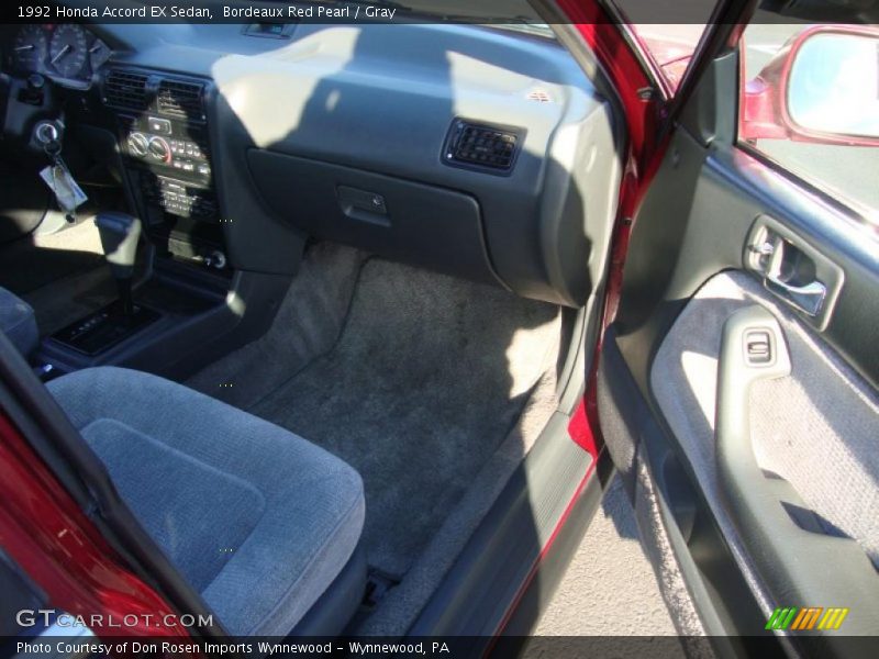 Bordeaux Red Pearl / Gray 1992 Honda Accord EX Sedan