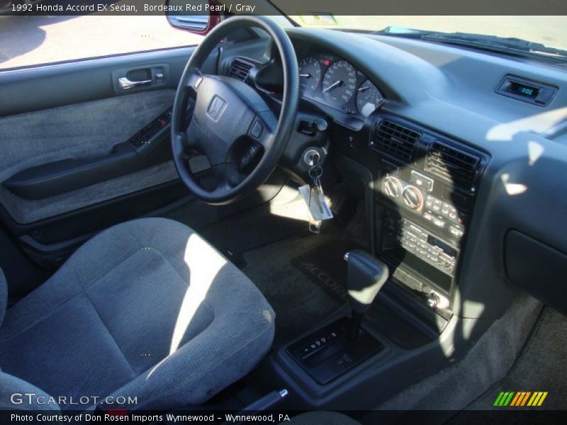 Bordeaux Red Pearl / Gray 1992 Honda Accord EX Sedan