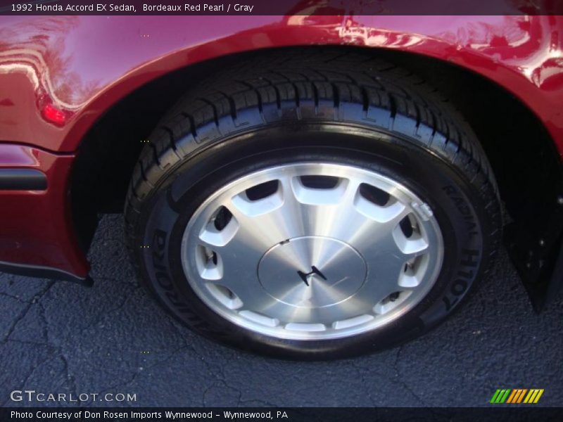 Bordeaux Red Pearl / Gray 1992 Honda Accord EX Sedan