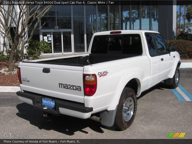 Classic White / Tan 2001 Mazda B-Series Truck B4000 Dual Sport Cab Plus 4