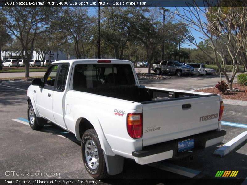 Classic White / Tan 2001 Mazda B-Series Truck B4000 Dual Sport Cab Plus 4