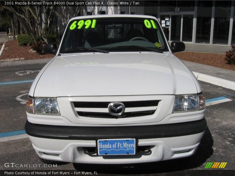 Classic White / Tan 2001 Mazda B-Series Truck B4000 Dual Sport Cab Plus 4