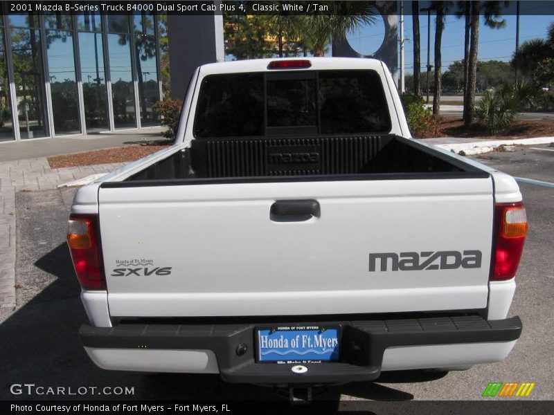 Classic White / Tan 2001 Mazda B-Series Truck B4000 Dual Sport Cab Plus 4