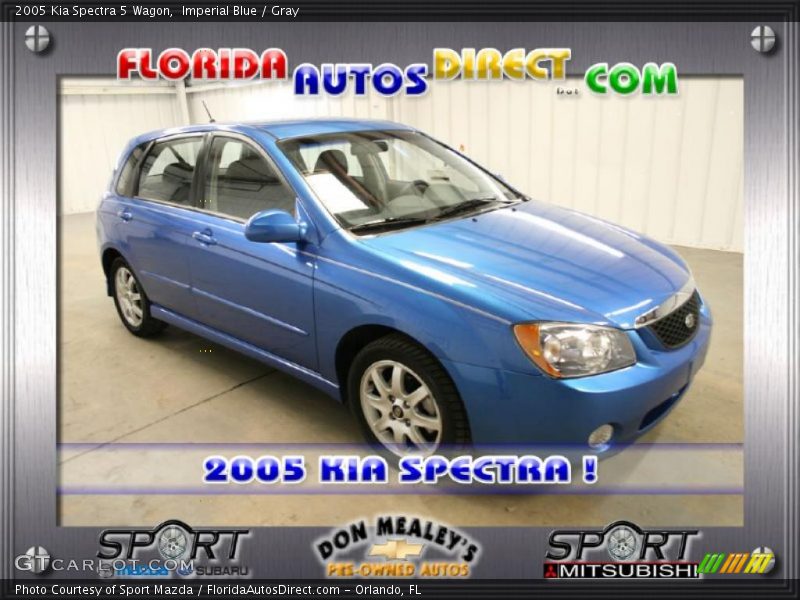 Imperial Blue / Gray 2005 Kia Spectra 5 Wagon