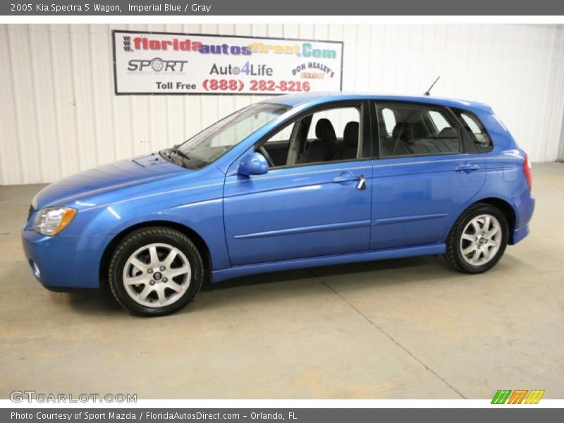 Imperial Blue / Gray 2005 Kia Spectra 5 Wagon