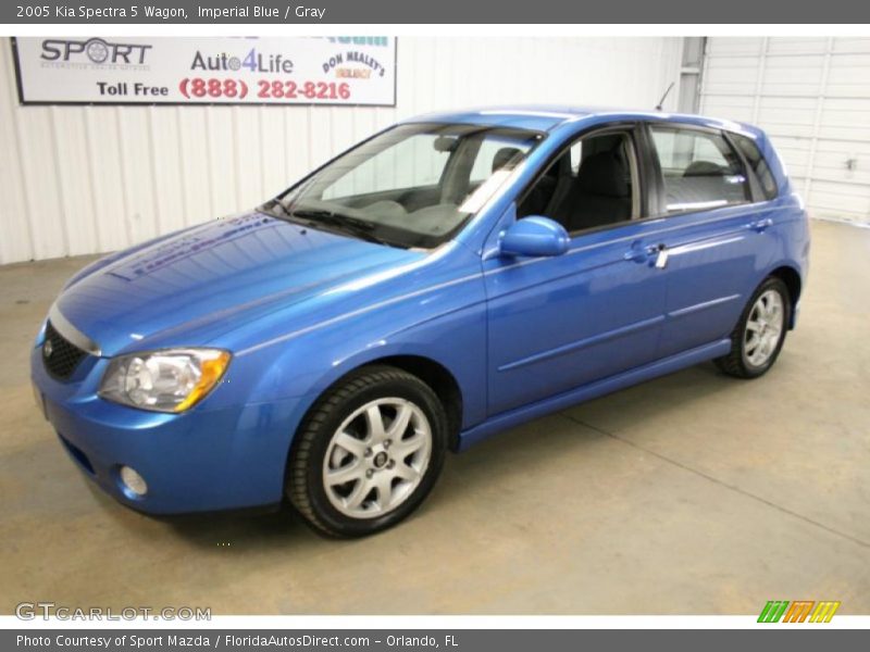 Imperial Blue / Gray 2005 Kia Spectra 5 Wagon