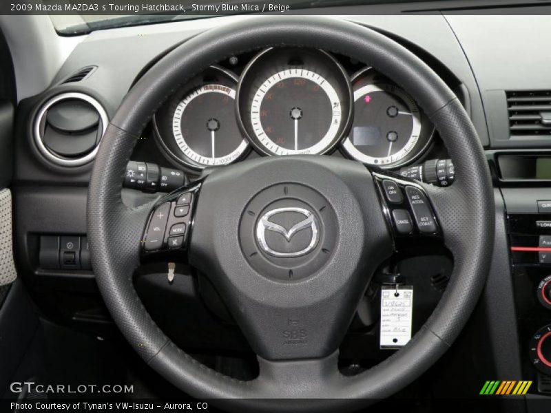 Stormy Blue Mica / Beige 2009 Mazda MAZDA3 s Touring Hatchback