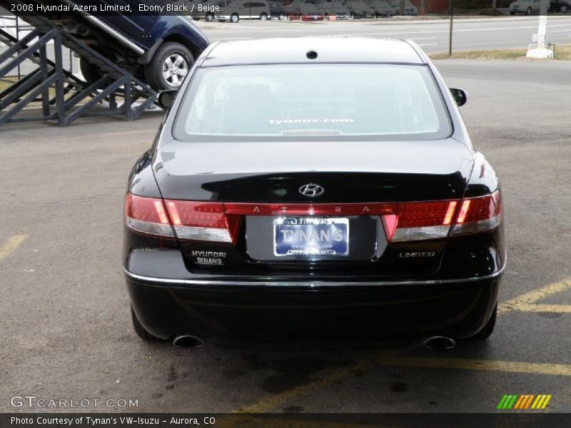Ebony Black / Beige 2008 Hyundai Azera Limited