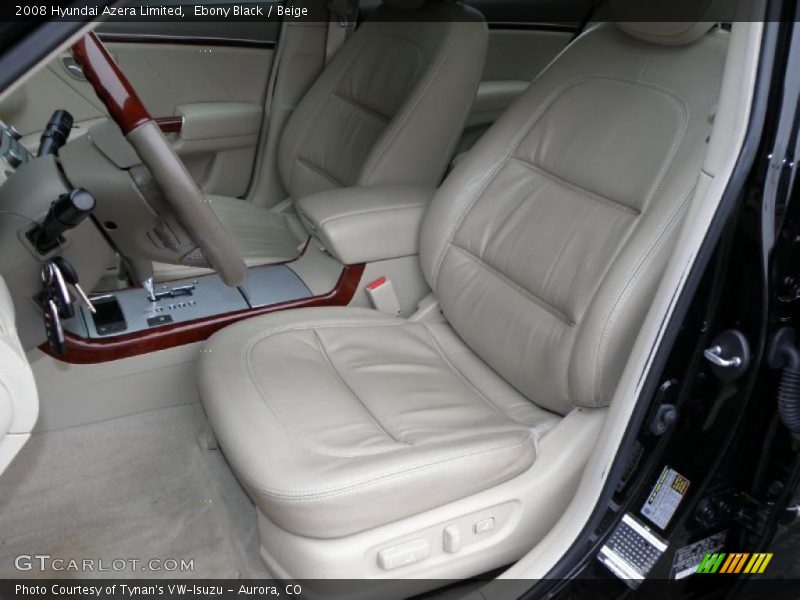 Ebony Black / Beige 2008 Hyundai Azera Limited