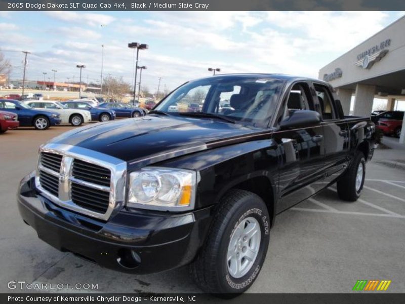 Black / Medium Slate Gray 2005 Dodge Dakota SLT Quad Cab 4x4