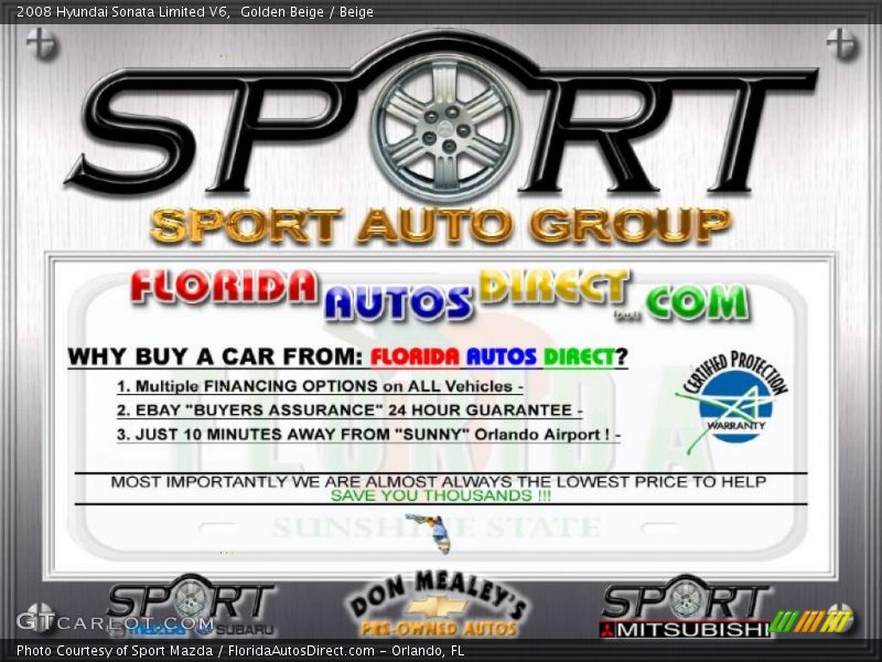 Golden Beige / Beige 2008 Hyundai Sonata Limited V6
