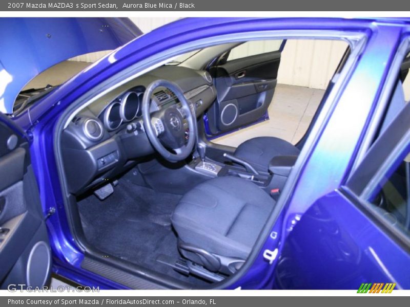 Aurora Blue Mica / Black 2007 Mazda MAZDA3 s Sport Sedan