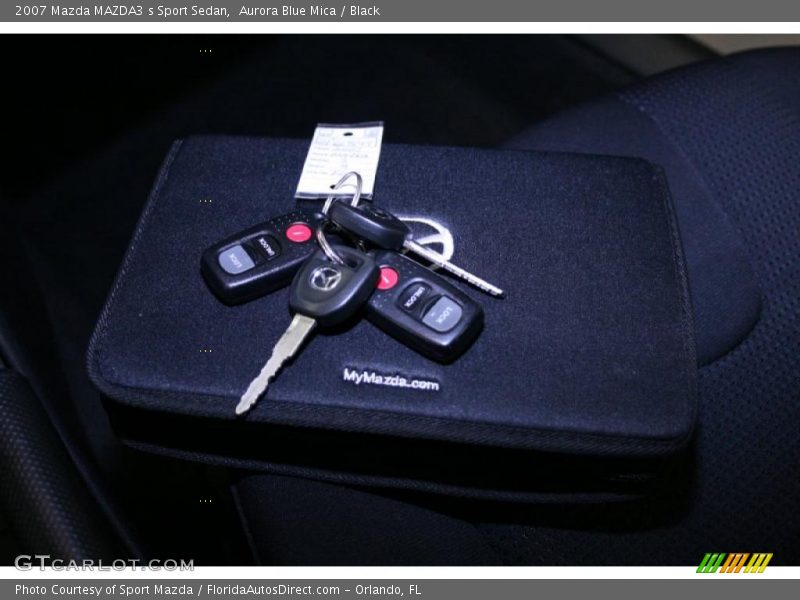Aurora Blue Mica / Black 2007 Mazda MAZDA3 s Sport Sedan