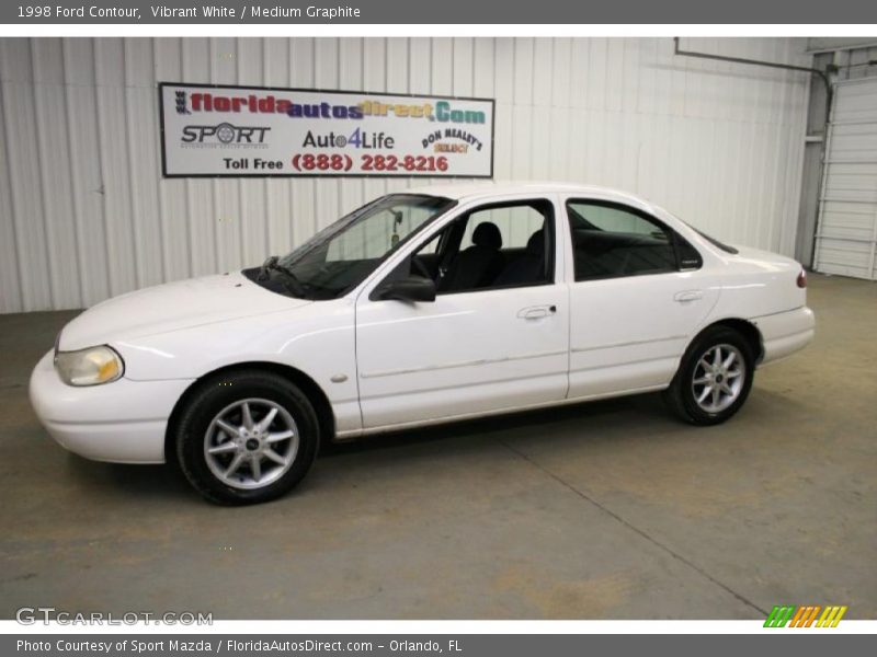 Vibrant White / Medium Graphite 1998 Ford Contour