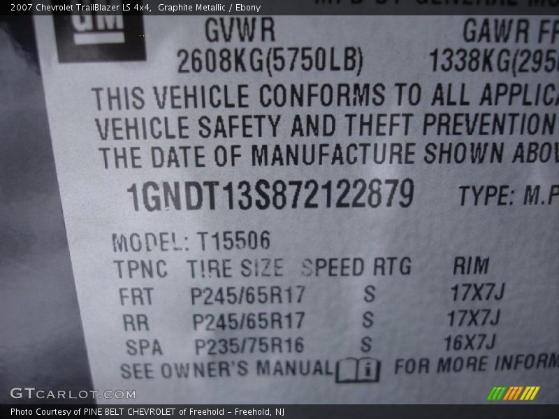 Graphite Metallic / Ebony 2007 Chevrolet TrailBlazer LS 4x4