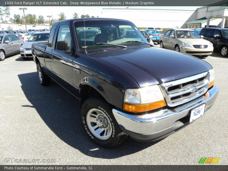 Deep Wedgewood Blue Metallic / Medium Graphite 1999 Ford Ranger XLT Extended Cab
