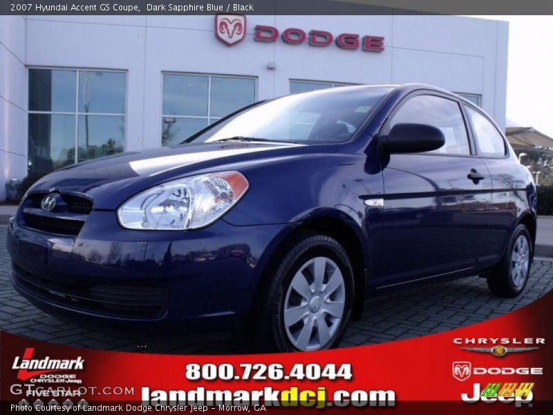 Dark Sapphire Blue / Black 2007 Hyundai Accent GS Coupe