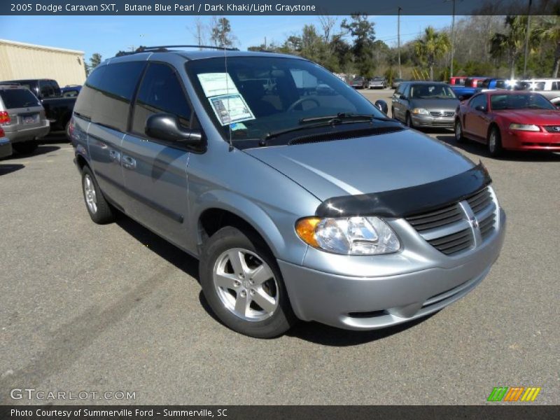 Butane Blue Pearl / Dark Khaki/Light Graystone 2005 Dodge Caravan SXT