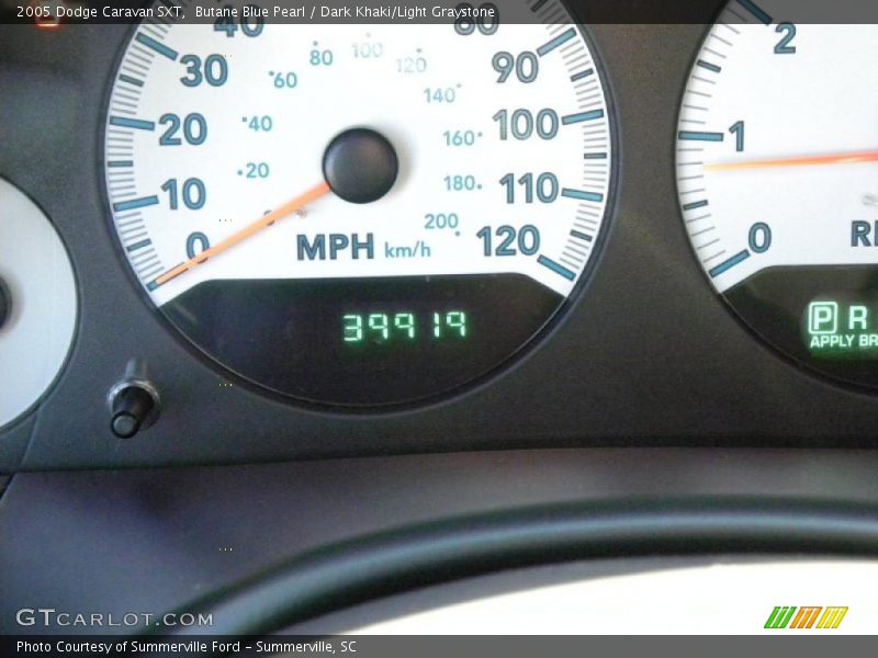 Butane Blue Pearl / Dark Khaki/Light Graystone 2005 Dodge Caravan SXT